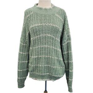 Ophelia Roe 3X Sweater Green Metallic Thread Pullover Plus Size Soft Winter Top